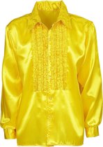 Widmann - Jaren 80 & 90 Kostuum - Lekker Foute Rouchenblouse Geel Man - Geel - Medium / Large - Carnavalskleding - Verkleedkleding