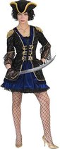 Funny Fashion - Piraat & Viking Kostuum - Stoutmoedige Pirate Pieternella Hein - Vrouw - blauw,zwart - Maat 44-46 - Carnavalskleding - Verkleedkleding