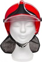 brandweerhelm met nekbescherming rood