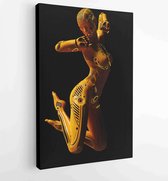 Canvas schilderij - Cyborg happy jump 3d illustration -  Productnummer 741841081 - 40-30 Vertical