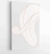 Canvas schilderij - Earth tone boho foliage line art drawing with abstract shape. Abstract Plant Art design for print, cover, wallpaper, Minimal and natural wall art. 3 -    – 1831