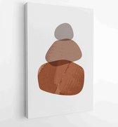 Canvas schilderij - Foliage line art drawing with abstract shape. Abstract rock Art design for print, cover, wallpaper, Minimal and natural wall art. 4 -    – 1823785541 - 50*40 Ve