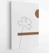 Canvas schilderij - Foliage line art drawing with abstract shape. Abstract Plant Art design for print, cover, wallpaper, Minimal and natural wall art. 4 -    – 1810924402 - 50*40 V