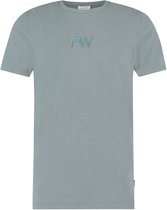 Purewhite -  Heren Regular Fit    T-shirt  - Blauw - Maat M