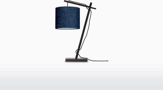 GOOD&MOJO Tafellamp Andes - Bamboe Zwart/Blauw - 30x18x46cm - Scandinavisch,Bohemian