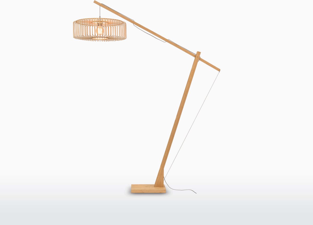 GOOD&MOJO Vloerlamp Bromo - Bamboe - 175x60x207cm - Scandinavisch,Bohemian - Staande lamp voor Woonkamer - Slaapkamer