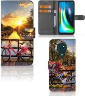 Bookcase Motorola Moto G9 Play | E7 Plus Telefoon Hoesje Amsterdamse Grachten