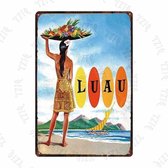 Retro Muur Decoratie uit Metaal Vintage Aloha 20x30cm DU-5377