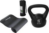 Tunturi - Fitness Set - Fitnessmat 180 x 60 x 1,5 cm - Kettlebell 6 kg