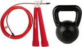 Tunturi - Fitness Set - Springtouw Rood - Kettlebell 16 kg