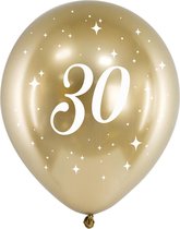Partydeco - Glossy ballonnen gold 30 jaar (6 stuks)