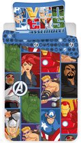 Marvel Avengers Cartoon Dekbedovertrek - Eenpersoons - 140  x 200 cm - Polyester
