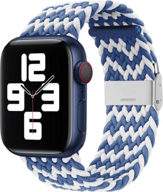 By Qubix - Blauw / Wit - Convient pour Apple Watch 38mm / 40mm - Bracelets Compatible Apple Watch