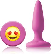 Nsnovelties – Siliconen Buttplug met Emoji Stop Liefde Hoogwaardig Afgewerkt – 9 cm – Roze