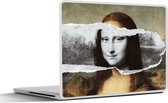 Laptop sticker - 11.6 inch - Mona Lisa - Da Vinci - Zwart - Wit - 30x21cm - Laptopstickers - Laptop skin - Cover