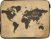 Housse ordinateur 17 pouces - Carte du Wereldkaart - Voyages - Vintage - Housse ordinateur