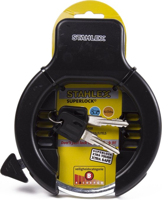 Stahlex Deluxe ringslot - 2 sleutels - zwart - stevige beveiliging - eenvoudig te bevestigen van Stahlex — afbeelding 4