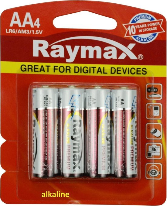Raymax AA Batterijen - LR06 - Alkaline - 4 stuks