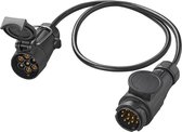 Câble adaptateur Proplus 13/7 broches 12 Volt 80 Cm Noir