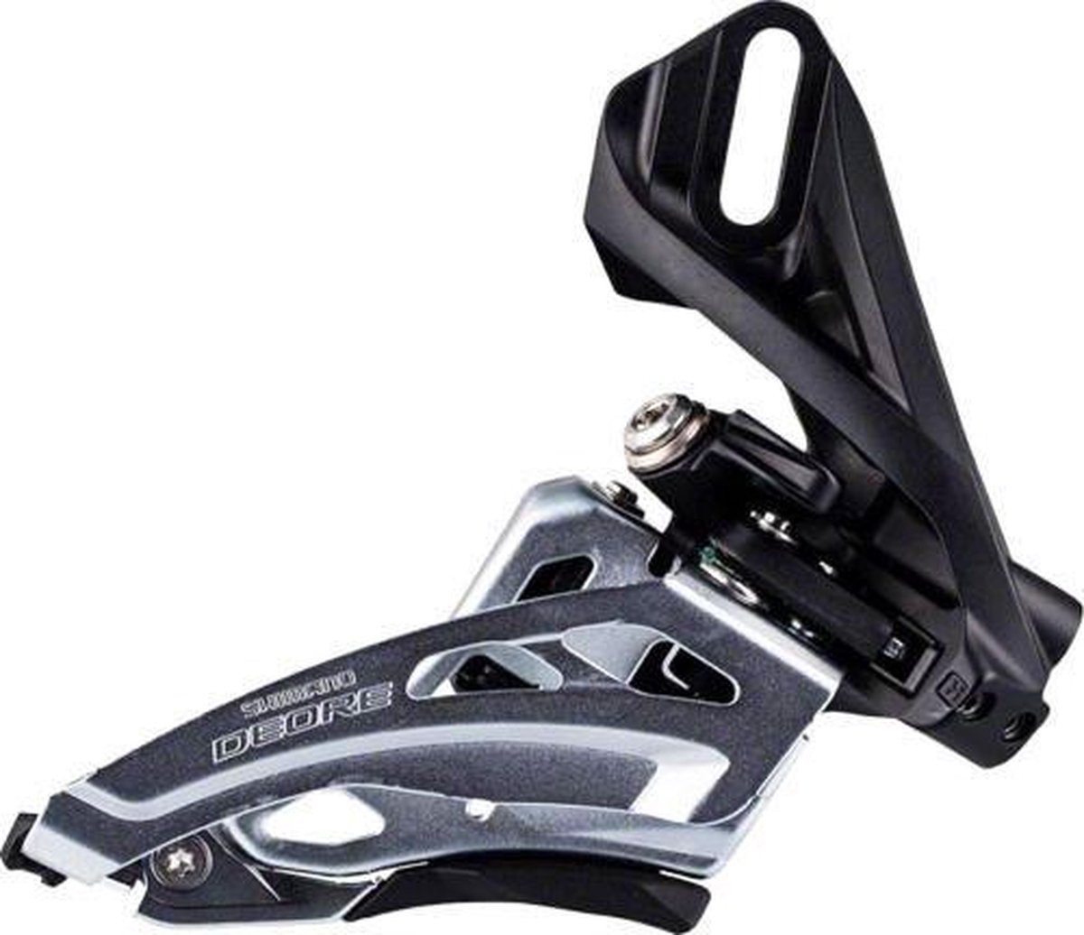 Shimano derailleur voor Deore 2x10v ATB FD-M617D6 direct mount front pull alu zwart/zilver