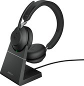 Jabra Evolve2 65 MS Stereo + Stand - Bluetooth Headset - on-ear - wireless - USB-C - noise isolating - black