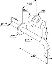 Wastafelkraan - Kludi Bozz - 230mm - mat zwart