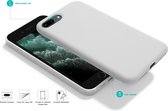 Coverzs Luxe Liquid Silicone case geschikt voor Apple iPhone 7 Plus / 8 Plus - wit