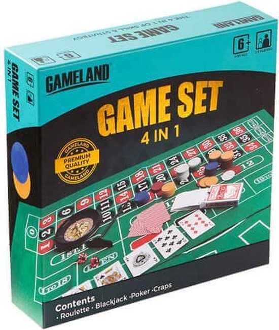 Thumbnail van een extra afbeelding van het spel 4 in 1 casino set