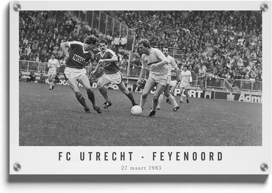 Walljar - FC Utrecht - Feyenoord '83 - Muurdecoratie - Acrylglas schilderij - 30 x 45 cm
