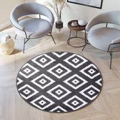 Tapiso Luxury Rond Vloerkleed Woonkamer Geometrisch Tapijt Maat- 130x130