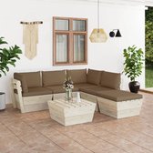 Decoways - 6-delige Loungeset met kussens pallet vurenhout