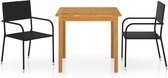 Decoways - 3-delige Tuinset zwart