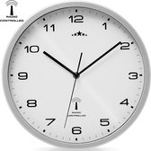 Deubois Wandklok radio Ø 31cm - wit/zilver
