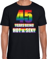 Hot en sexy 45 jaar verjaardag cadeau t-shirt zwart - heren - 45e verjaardag kado shirt Gay/ LHBT kleding / outfit S
