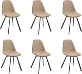 Bronx71® Velvet eetkamerstoel Logan taupe - Eetkamerstoelen set van 6