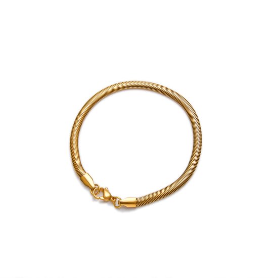 ABkettinkjes - Armband - Slang -  Slangenarmband - Gouden armbandje - Goud - Gold plated - 18K - Verguld
