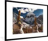 Fotolijst incl. Poster - De Aziatische Kailash berg dichtbij het westen van China - 80x60 cm - Posterlijst