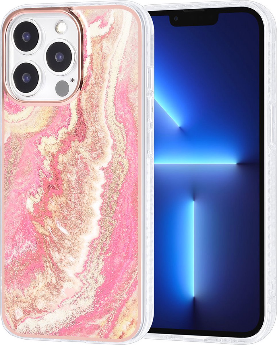 UNIQ Classic Case iPhone 13 Pro TPU Backcover hoesje - Marble Pink