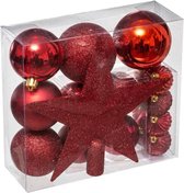 Kerstbal Kit 18 stuks Rode Framboos camaieu