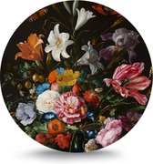 Maison de France - Dibond  Rond - bloemenschilderij - wit dibond / rond - 100 cm