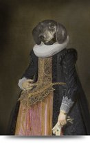 Maison de France - Canvas Hondenportret teckel dame - canvas - 80 x 120 cm