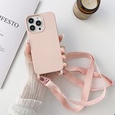 Apple iPhone 13 Hoesje - Mobigear - Lanyard Serie - TPU Hoesje met koord - Roze - Hoesje Geschikt Voor Apple iPhone 13