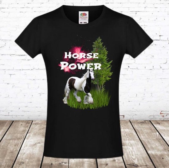 Tee shirt Fruit of the Loom horse power noir - 122/128