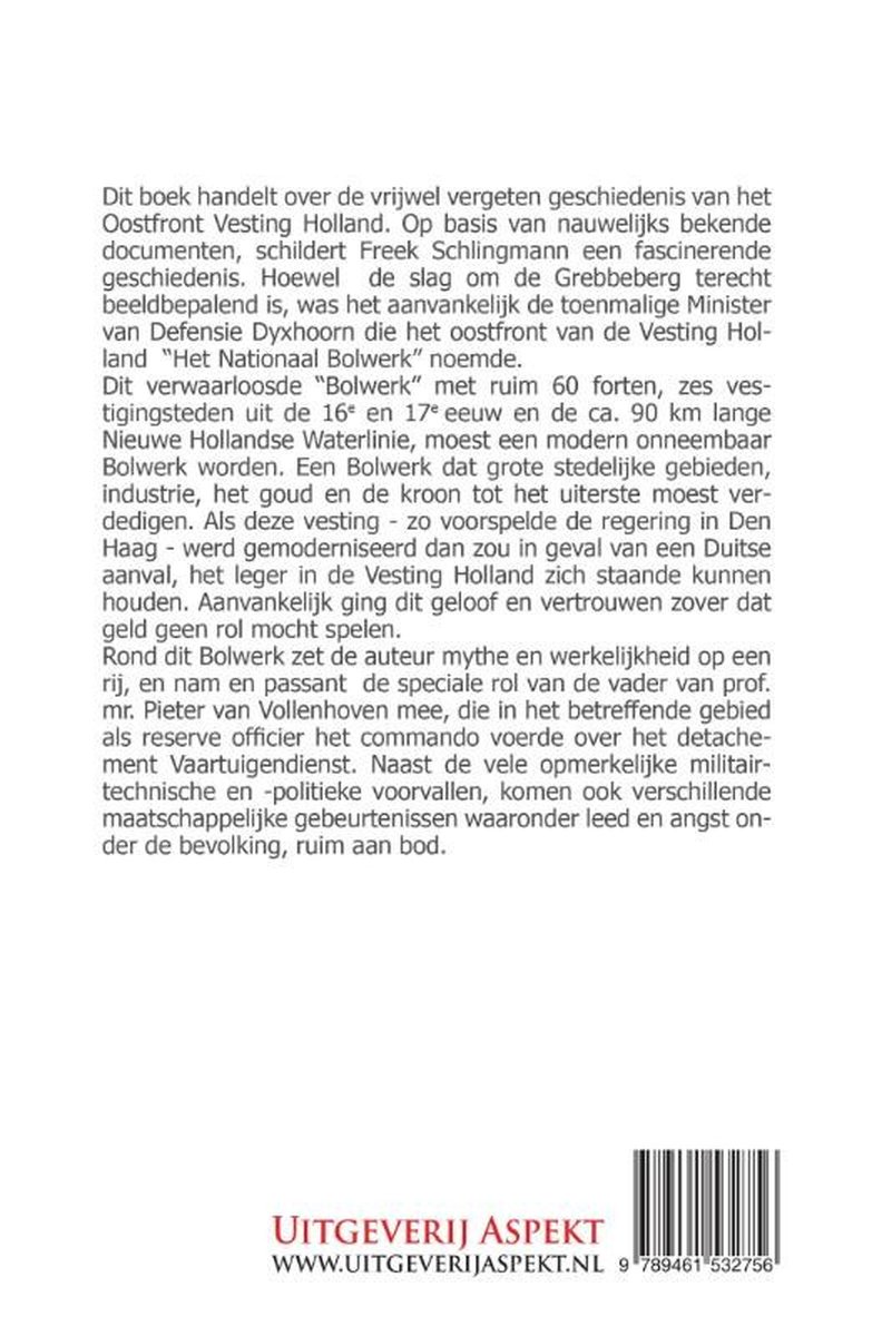 Oostfront vesting Holland - back cover