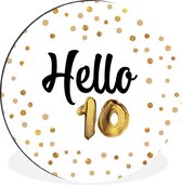 WallCircle - Cercle Mural - Cercle Goud - Anniversaire - Or - Wit - Aluminium - Dibond - 120x120 cm - Intérieur et Extérieur XXL