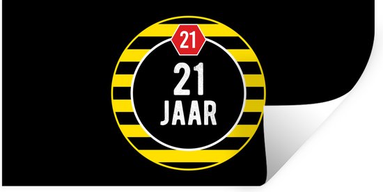 Stickers muraux - Fête - 21 ans - Décoration - 40x20 cm - Film adhésif