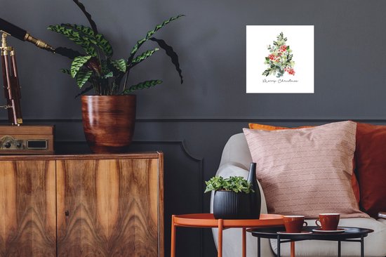 Stickers Stickers muraux - Noël - Aquarelle - Sapin de Noël - 30x30 cm - Feuille adhésive