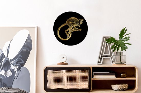 Wall Circle - Wall Circle - Vintage - Singe - Goud - Aluminium - ⌀ 30 cm - Intérieur et Extérieur