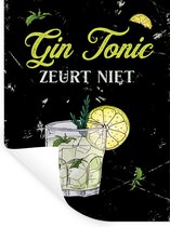 Stickers muraux - Gin Tonic - Glas - Vintage - 60x80 cm - Feuille adhésive - Cadeau pour femme - Cadeau pour homme