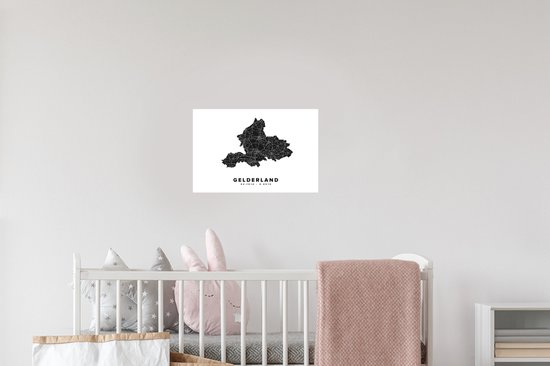 Stickers muraux - Film autocollant - Gueldre - Nederland - Carte - 30x20 cm - Film adhésif - Stickers muraux Chambre d'enfant - Papier peint autocollant
